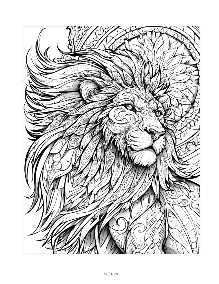 Preview of the lion coloring page offered as a newsletter welcome gift